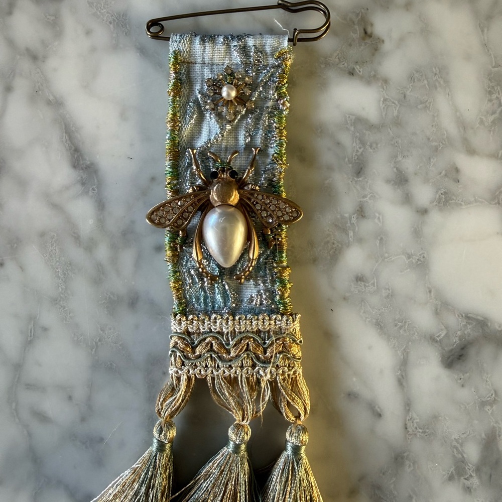 Embellished Brooch with Tassels